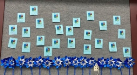 Albany 14th Avenue Branch's wall of donations for ABC House