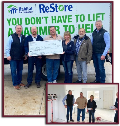 Donation check presentation to Habitat for Humanity