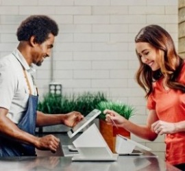 transaction at a cash register