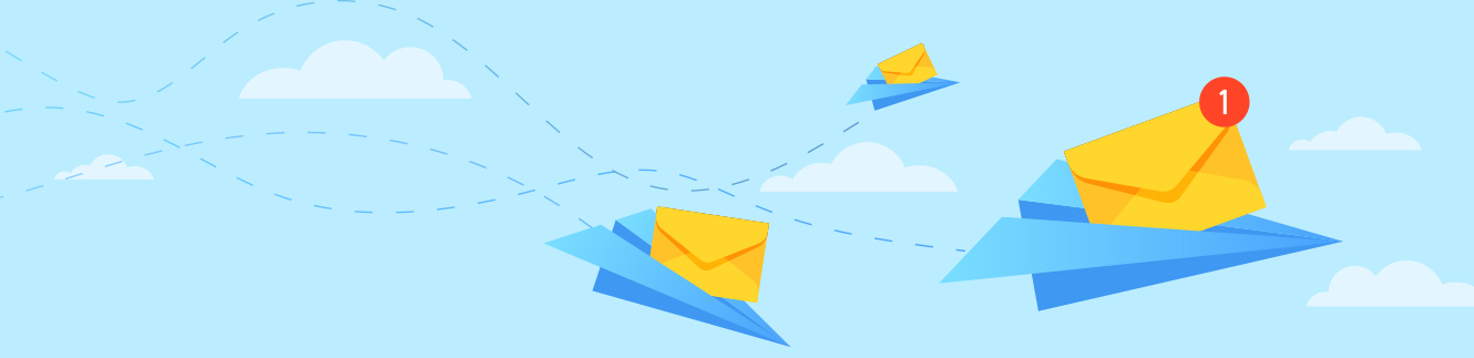 Paper Airplanes carrying an email