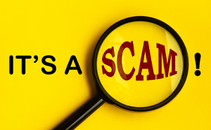 It's a Scam graphic
