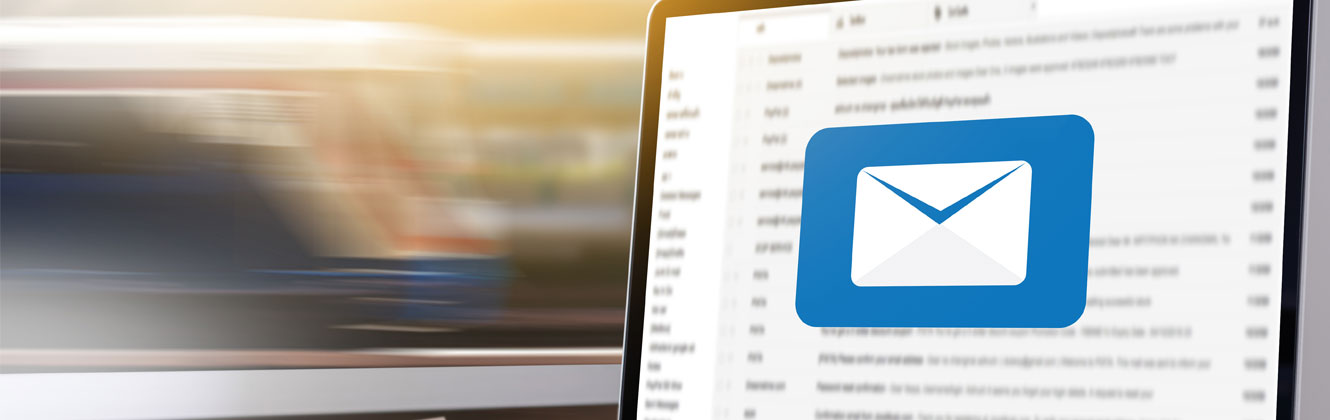 Email symbol on a computer screen